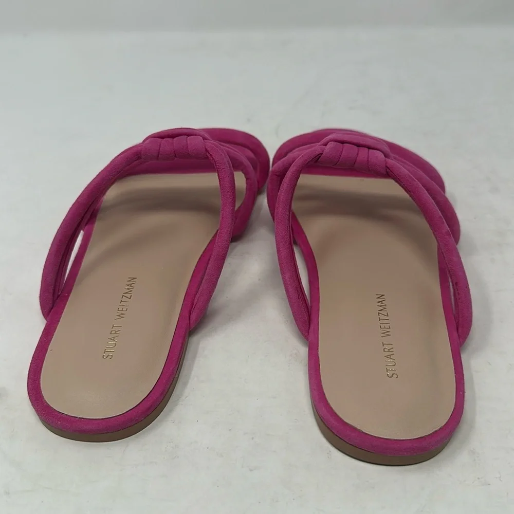Stuart Weitzman Twist Knot Suede Pink Sandals Excellent Condition Women’s 5